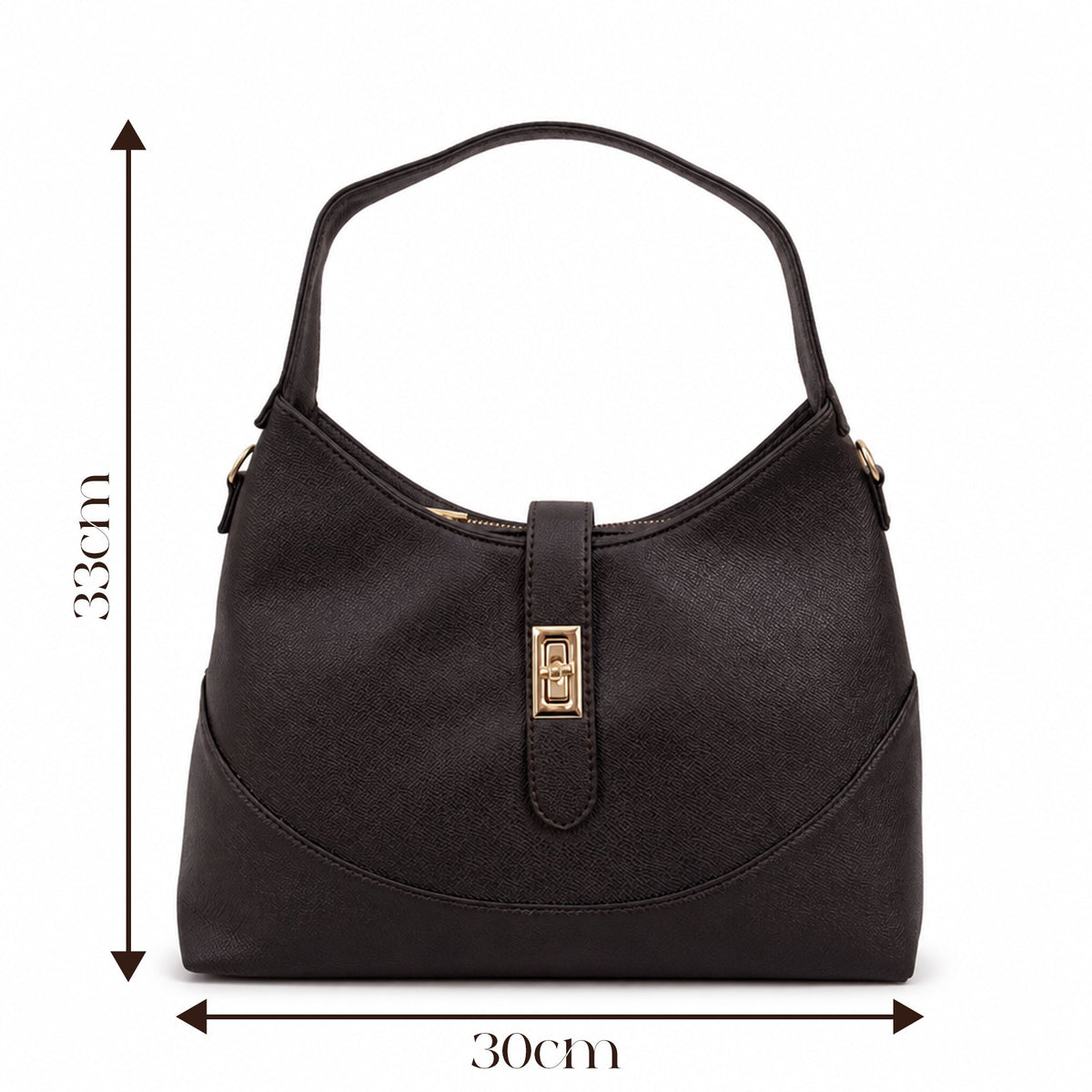 Sac Elegent Marron - dimensions